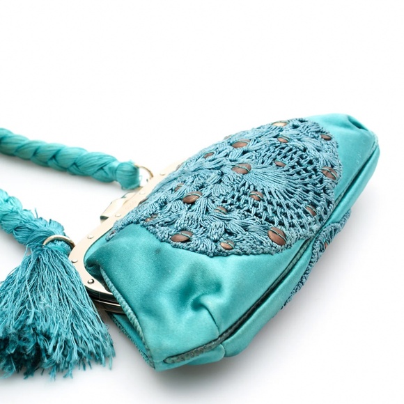 Vintage Gucci Satin Fringe Clutch - Picture 6 of 6